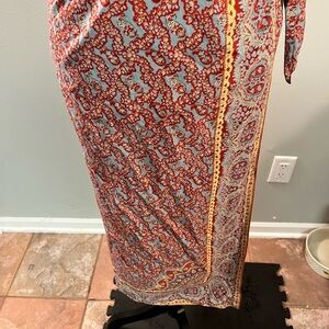 Lauren Ralph Lauren Red and Blue Sarong Skirt‎